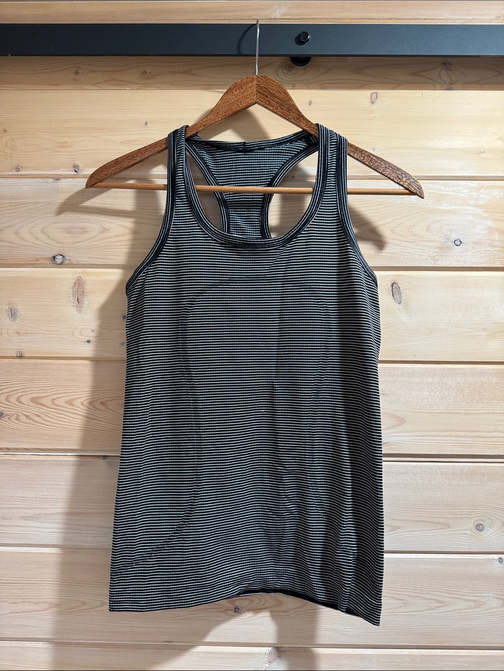 lululemon athletica Black & White Striped Racerback Tank